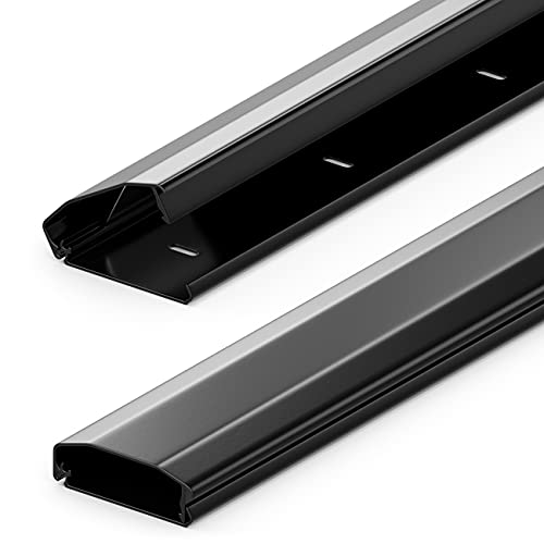 deleyCON Canaleta Universal para Cables y Líneas Aluminio de Primera Calidad Longitud 50cm Ancho 6cm Altura 2cm - Negro