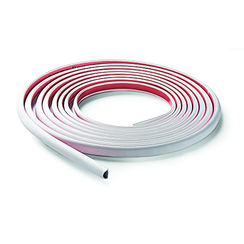 FAMATEL — Canal de cable flexible | Con cinta autoadhesiva | 5 metros | 12,8 mm x 15 mm | Fácil instalación | Cinta autoadhesiva ya incrustada | Blanco