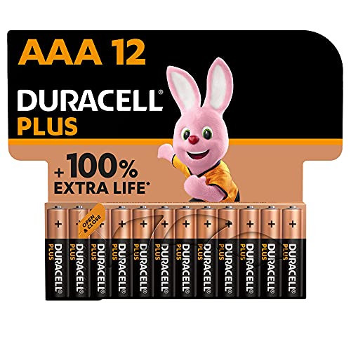 Duracell - Pilas alcalinas Plus AAA, 1.5 Voltios LR03 MN2400, paquete de 12