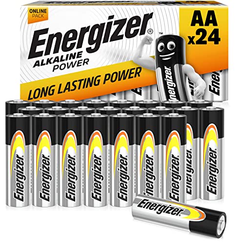 Energizer Pilas AA, pilas alcalinas de potencia doble A, 24 Unidades (Paquete de 1)