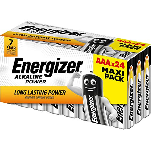 Energizer - Alkaline Power, Pack de 24 pilas AAA, larga duración para uso cotidiano, sin sulfatación y mantiene carga 7 años