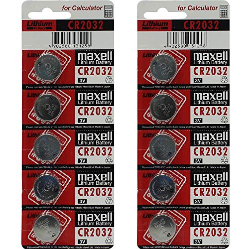 Pilas de botón de litio de 3 V Maxell originales Cr2032, 10 unidades